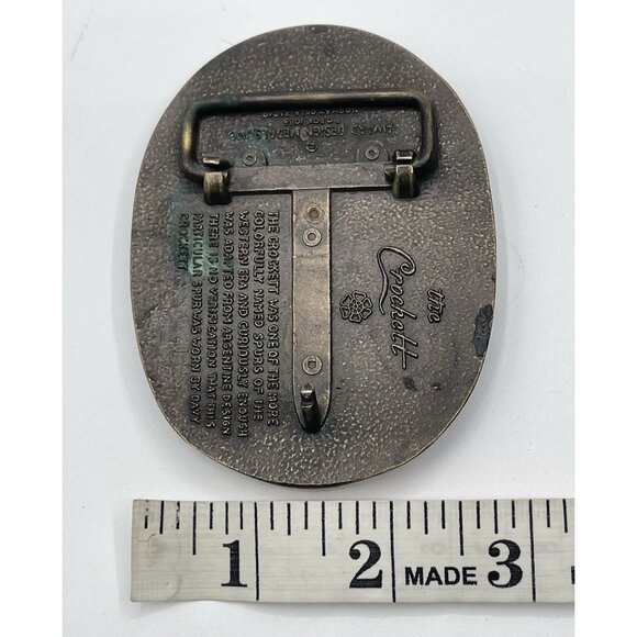 VINTAGE THE CROCKETT BOOT SPUR BRASS BELT BUCKLE Western Cowboy - Picture 6 of 6